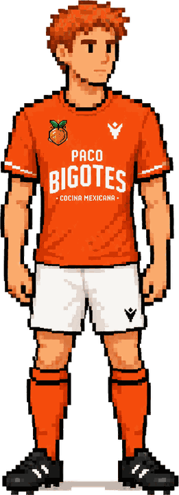 Laranjinha: jogador em 8-bit com o equipamento da Laranjada